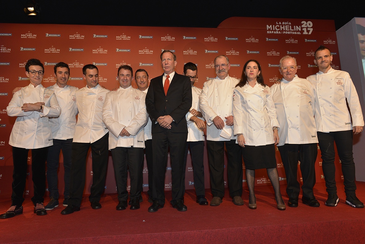 Foto de familia de las 3 Estrellas Michelín en España. Copyright: Expansión