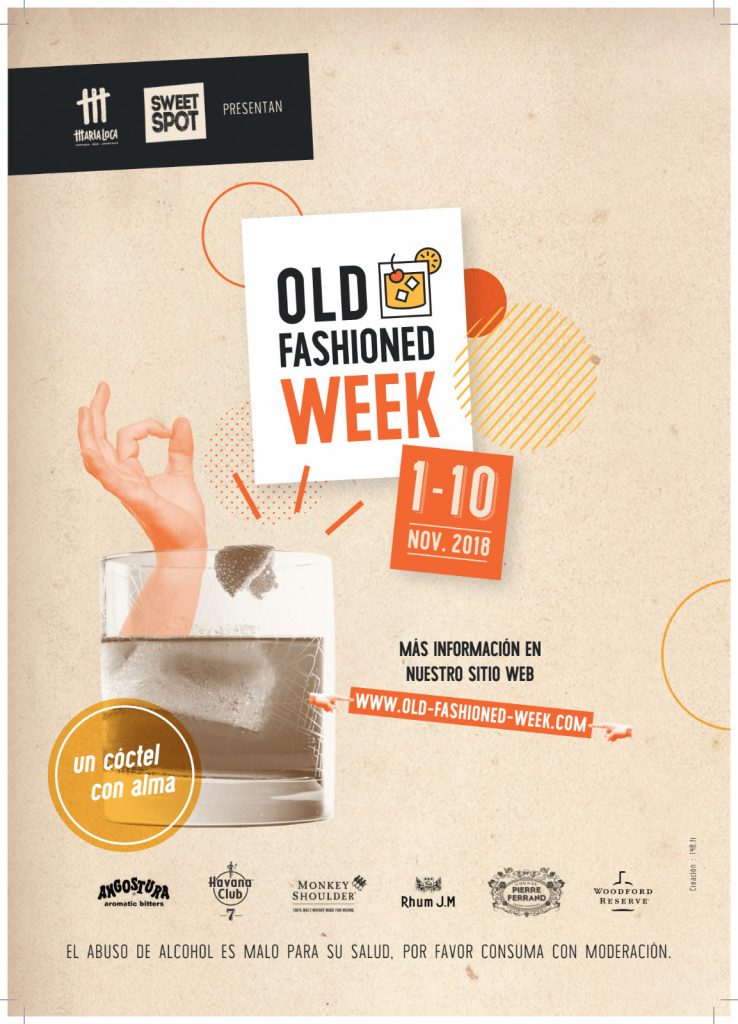 Cartel en españo de la Old Fashioned Week. Copyright: Old Fashioned Cocktail Week 