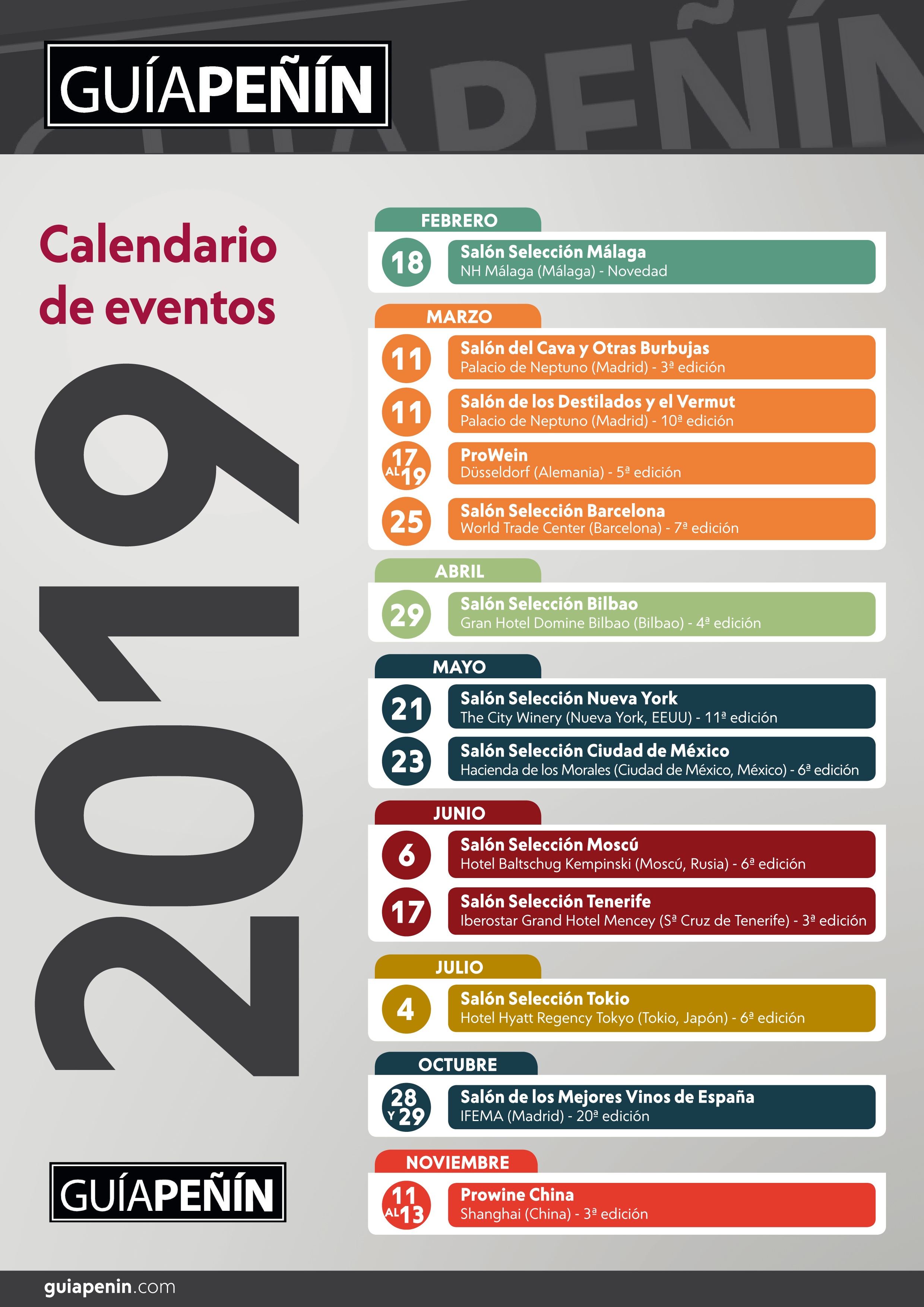 Calendario Guía Peñín 2019