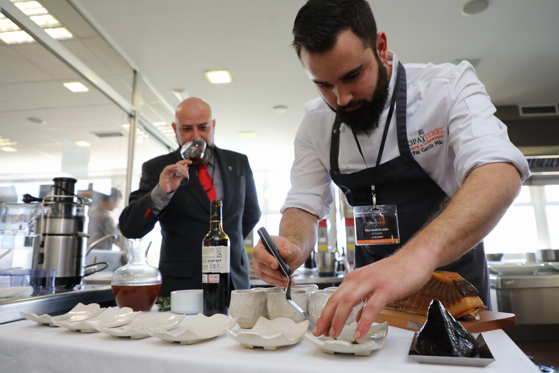 Equipo del restaurante BonAmb**, de Xàbia, en la Final Nacional de Copa Jerez Forum & Competition 2019