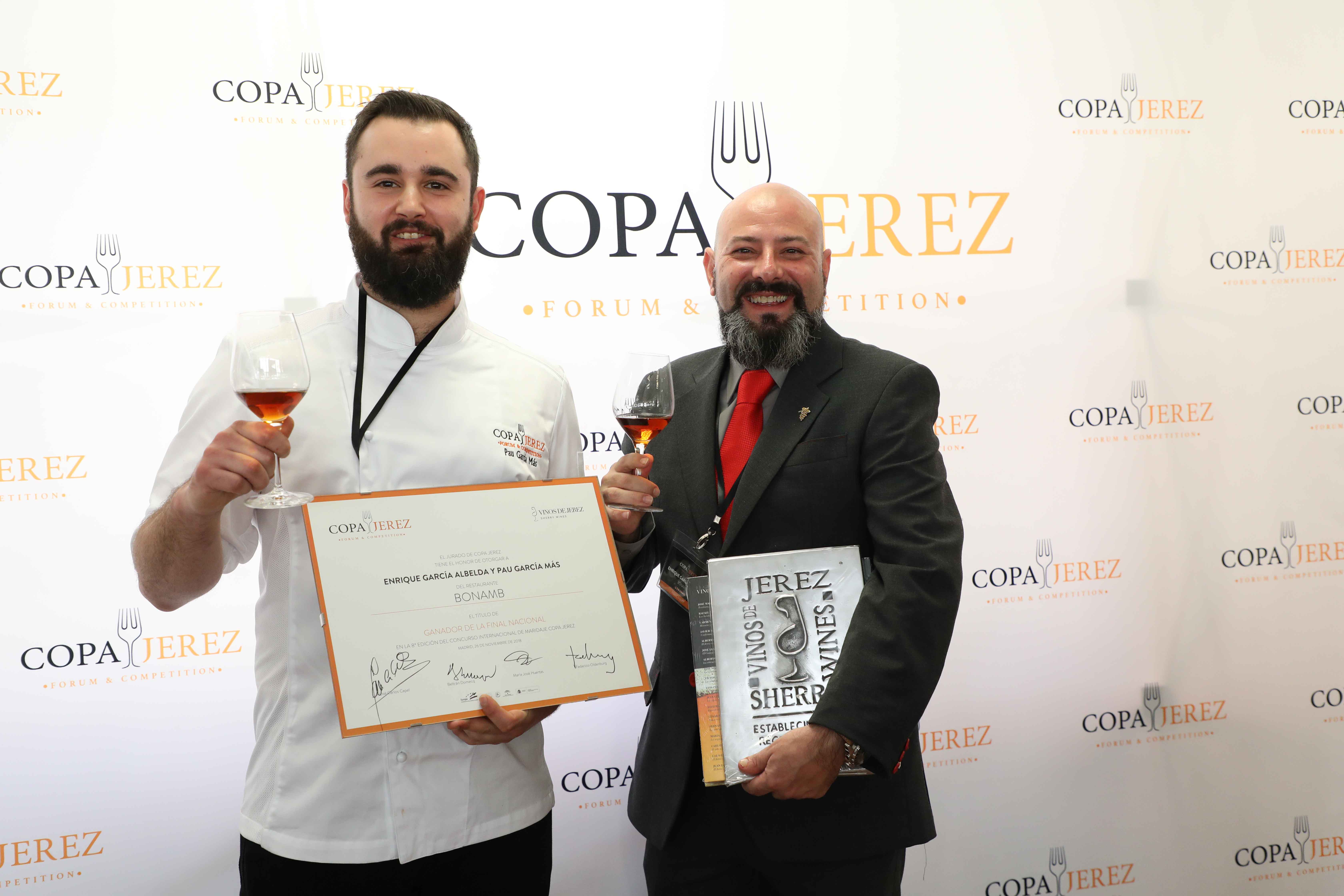 Equipo del restaurante BonAmb**, de Xàbia, en la Final Nacional de Copa Jerez Forum & Competition 2019